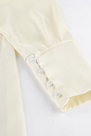 Button-Up Pants Set with Scarf