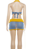 Chic Knit Halter Skirt Set