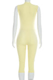 Sleeveless Button-Up Pants Set