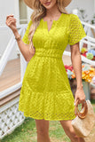 Eyelet Trimmed Casual Dress
