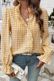 Ruffled Gingham Check Blouse