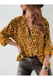 Leopard Print Button-Up Blouse