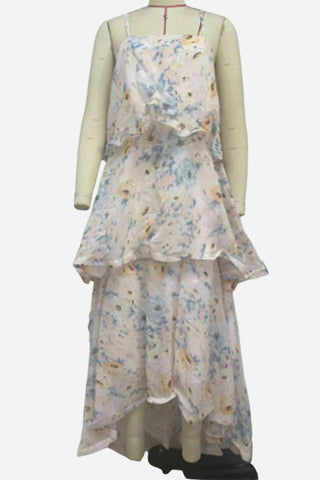 Layered Ruffle Floral Maxi Dress