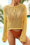 Open-Knit Long Sleeve Blouse
