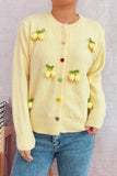 Cherry Embellished Button Cardigan