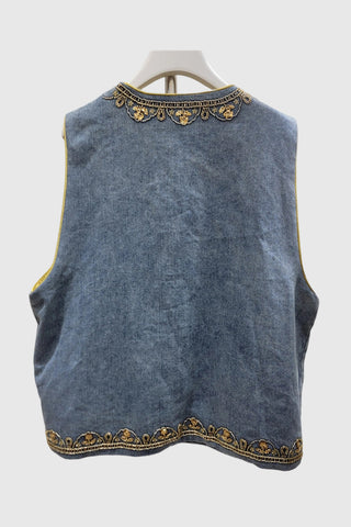 Embellished Button-Front Vest