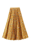 Floral Pleated Maxi Skirt