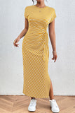 Striped Casual Midi Dress