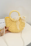Round Handle Woven Beach Tote Bag
