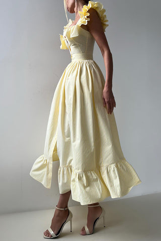 Ruffle-Detail Button-Front Dress