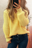 V-Neck Textured Knit Sweater