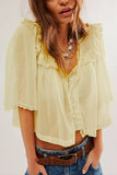 Ruffled Button-Front Blouse