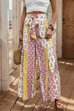 Wide-Leg Casual Pants with Tie Detail