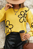 Floral Pattern Pullover Sweater
