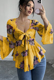 Tie-Front Floral Blouse