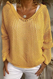 Casual Knit V-Neck Blouse