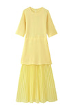 Pleated Hem Casual Dress