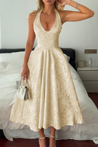 Halter-Neck Evening Dress