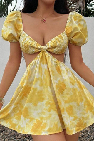 Cutout Tie-Front Casual Dress