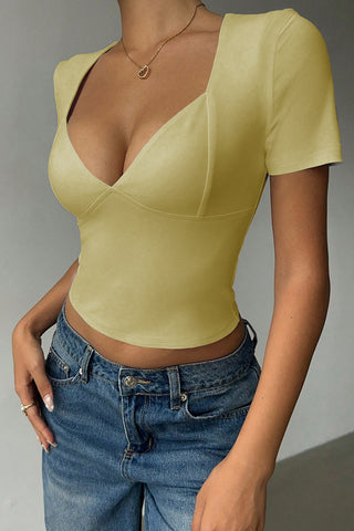 Deep V-Neck Wrap T-Shirt