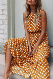 Sleeveless Polka Dot Casual Dress