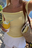 Hollow Out Off-Shoulder Knit Tank Top