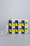 Embellished Lemon Design Wristlet Pouch