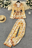 Elegant Patterned Pants Set