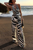 Zebra Print Halter Vest