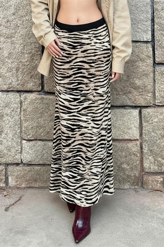 Animal Print Maxi Skirt