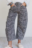 Zebra Print Straight Leg Jeans
