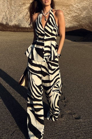 Zebra Print Halter Vest
