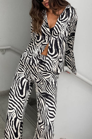 Zebra Print Pants Set
