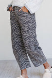 Zebra Print Straight Leg Jeans