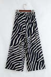 Zebra Striped Wide-Leg Pants