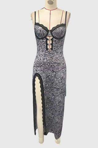 Strappy Print Maxi Dress