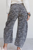 Zebra Print Straight Leg Jeans
