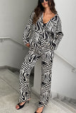 Zebra Print Pants Set