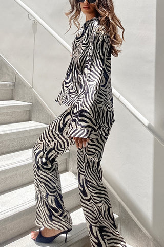 Zebra Print Pants Set