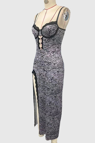 Strappy Print Maxi Dress