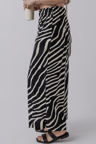 Zebra Striped Wide-Leg Pants