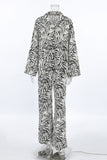 Zebra Print Pants Set