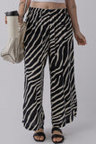 Zebra Striped Wide-Leg Pants