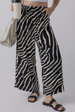 Zebra Striped Wide-Leg Pants