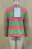 Fish Graphic Striped Crew Neck Sweater