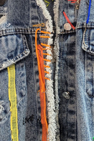Studded Frayed Denim Jacket