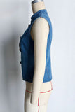 Stand Collar Asymmetric Button Vest
