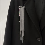 Chain Beaded Safety Pin Brooch