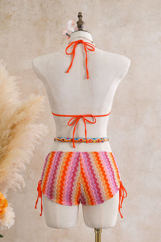 Cutout Ring Halter Bikini Set