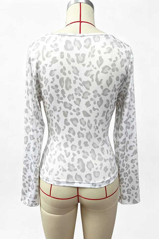 Polka Dot Long Sleeve Bodycon Top